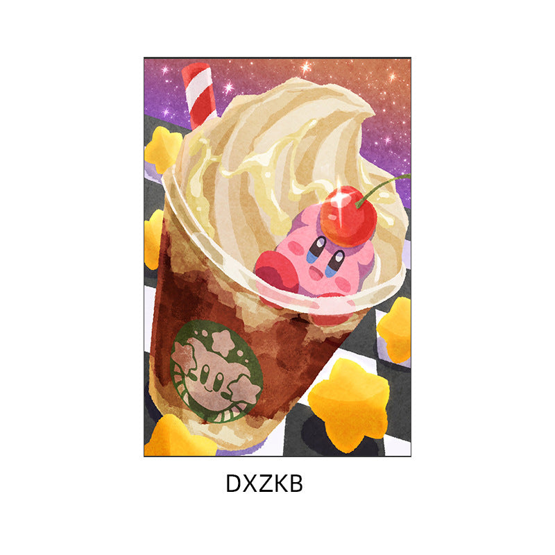 Star Kirby decorative painting pink girl bedroom children's room hanging painting cartoon animation cute princess bedside mural