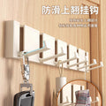 Milk white aluminum alloy hook clothes hook hidden foldable row hook entrance door wall hanging clothes hook punched fixed clothes hanger