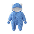 Baby clothes baby onesie winter outwear  bear men's and women's long romper baby clothes ins hooded