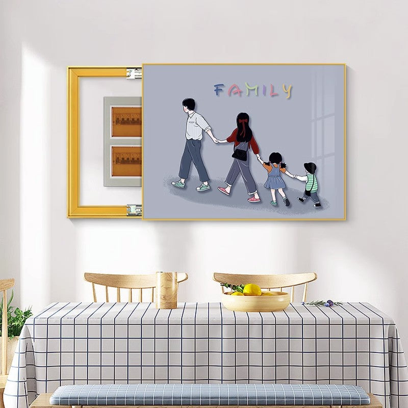 A family of four meter boxes, decorative paintings, non-punching distribution boxes, hanging paintings, occluding switch boxes, cartoon murals