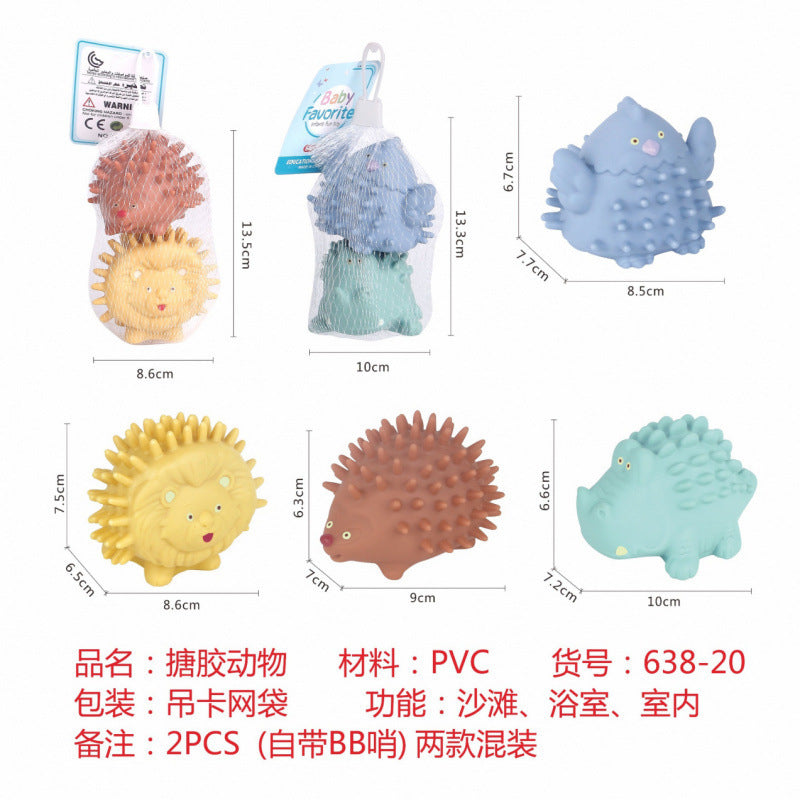 Cross-border export straw glue stacking music water spray marine animal assembly building block children's perception bath bathroom toys