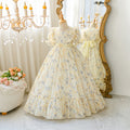 Export ready-made kids dress chiffon floral princess dress little girl model frenchdresskids dress