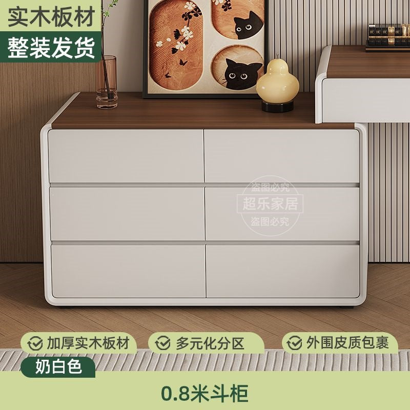Vanity table bedroom casual walnut color chest of drawers vanity table all-in-one small makeup table retractable makeup table