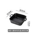 8inch frosted black square bowl with ears
