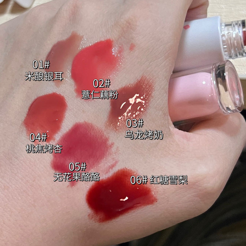 HERORANGE~ Crystal Frozen Mirror Lip Glaze Moisturizing Clear Glass Lip Gloss Pure Desire Tender Girl Water Light Dudu Lip Frozen