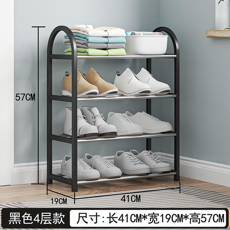 Stainless steel shoe rack reinforced thickened simple shoe rack dormitory shoe rack multi-layer for home bathroom door storage shoe rack