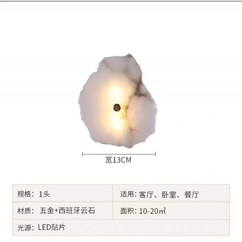 Spanish natural marble wall lamp - ideal for hotel, villa, background wall, entryway, stairwell, hallway, bedroom, and bedside decor