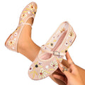 spring/summer new women's shoes: fashionable floral embroidered mesh ballet flats - new chinese style for export