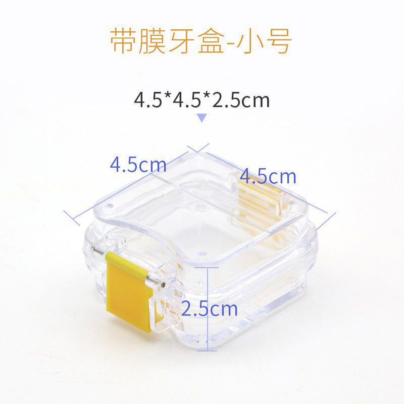 Dental transparent film box, denture holder box, film tooth box, denture packaging box, orthodontic box, logo can be printed.