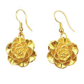 Vietnamese gold flower ear hooks brass gold-plated ethnic style earrings earrings for women live broadcast hot source wholesale