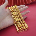 menclassyelegance 60cm sand gold necklace, cylindrical faucet necklace, rich men necklace