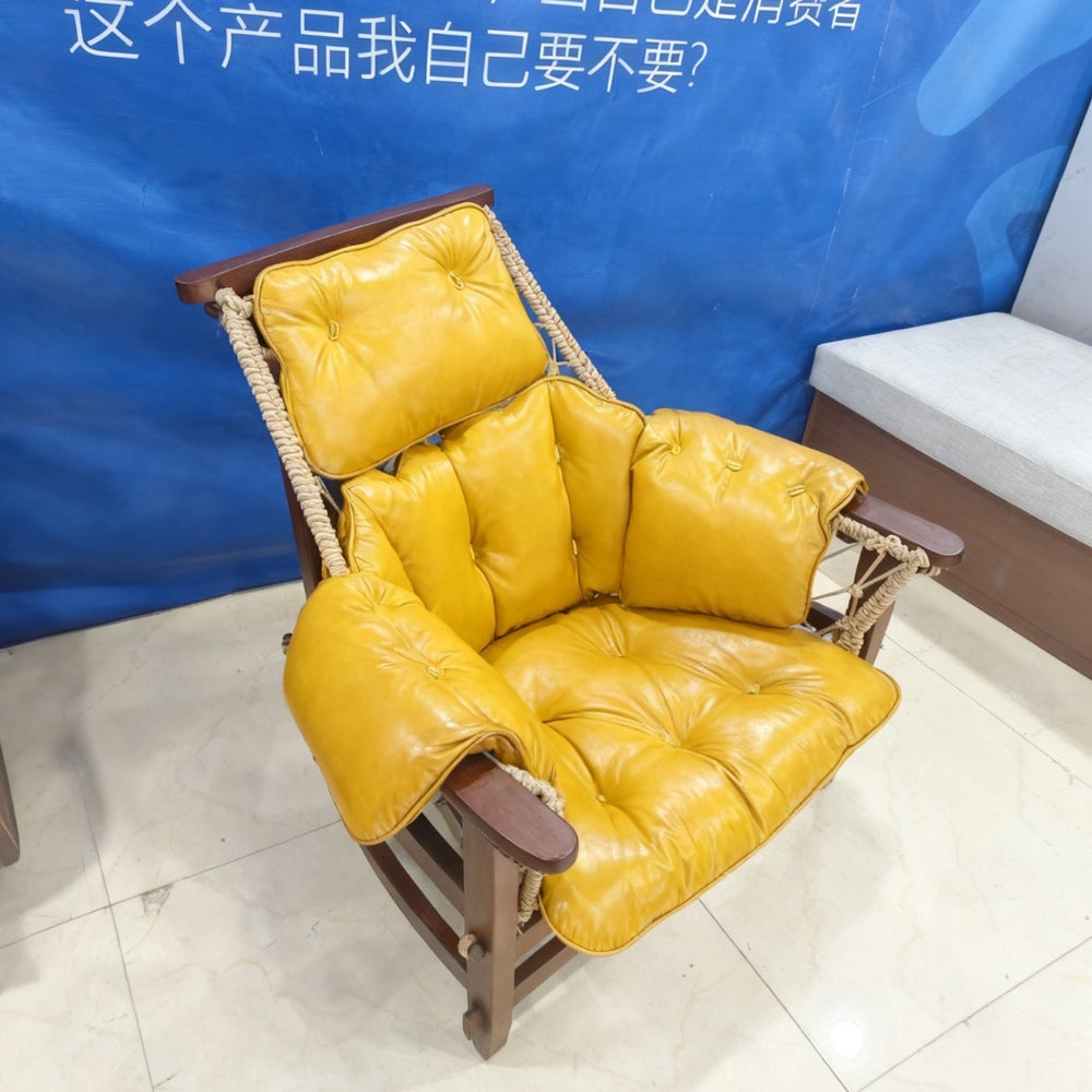 Popular living room b&b small apartment single sofa retro creative lazy chair medieval style solid wood leisure chair