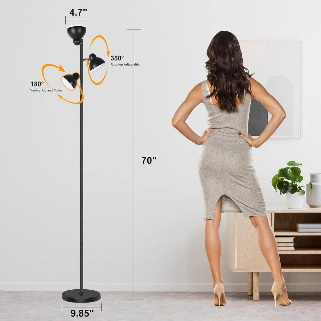 New three-head LED floor lamp modern simple living room bedroom study sofa decoration dimmable standing lamp