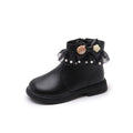 Girls' martin boots: new autumn  collection - stylish lace-trimmed, pearl-embellished, soft-soled princess ankle boots for trendy little girls