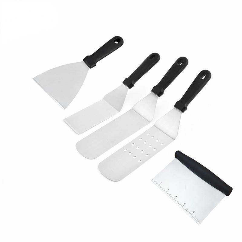 Cross-border spot stainless steel barbecue set, outdoor barbecue tools BBQ grill cooking shovel iron plate grill shovel grill fork