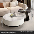 [80cm white cabinet + white crystal stone] coffee table + 50 side table combination