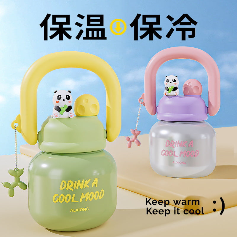 New 316 stainless steel insulated tumbler for women, large capacity, high-temperature resistant, portable water bottle, space-themed dual-drink straw cup