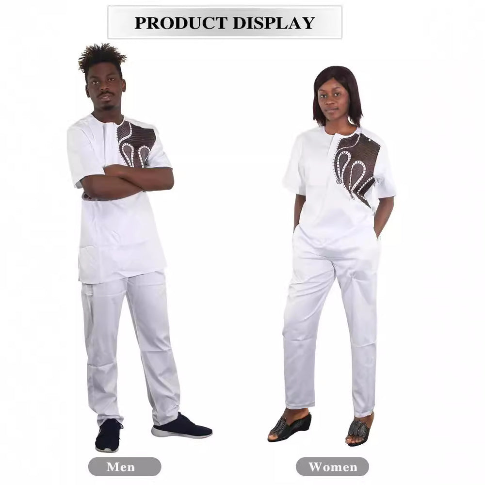 e-commerce  ready-made men's short-sleeved + trousers two-piece set for couples