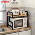 Microwave oven rack kitchen countertop organizer household storage shelf double layer oven shelf desktop spice rack
