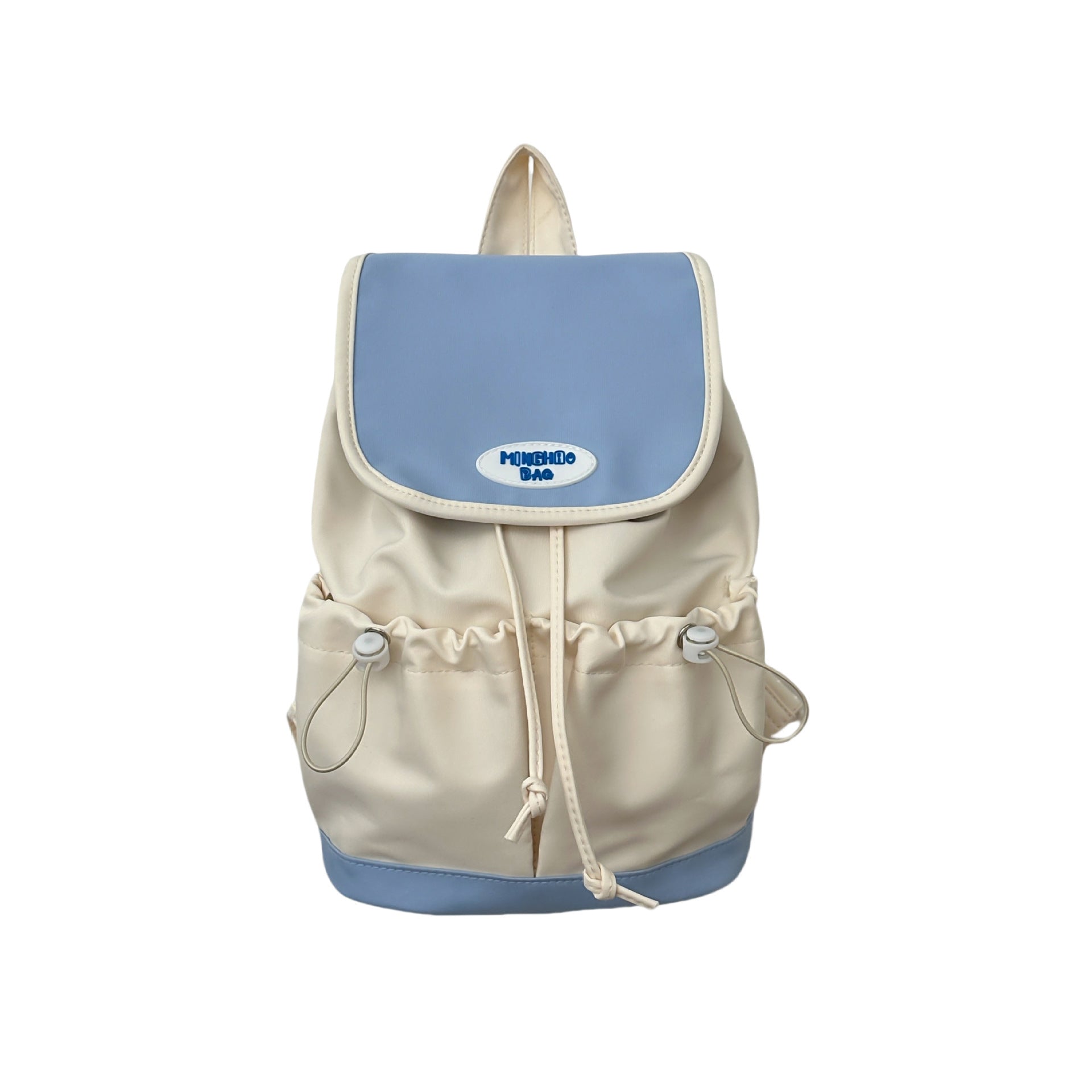 Summer new splicing contrasting color backpack 2025 bag cover design Mori niche leisure backpack going out travel bag