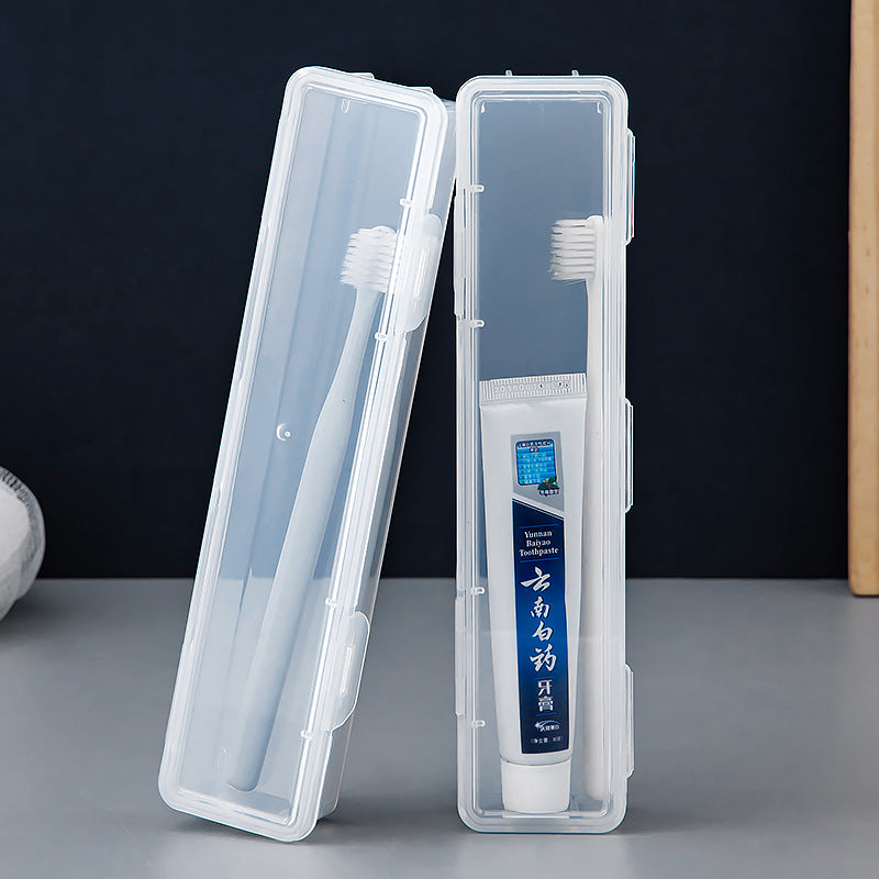 Multifunctional small storage box with lid Transparent plastic storage Toothbrush box Travel toothpaste Electric toothbrush storage box