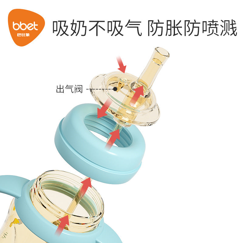 Baby bottle straw cup - ppsu sippy cup for infants and toddlers (1-3 years & up) - durable, spill-proof training cup
