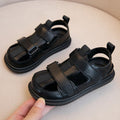 Boys' sandals spring/autumn single shoes  new children's leather shoes baby girls' closed-toe soft sole non-slip athletic beach shoes