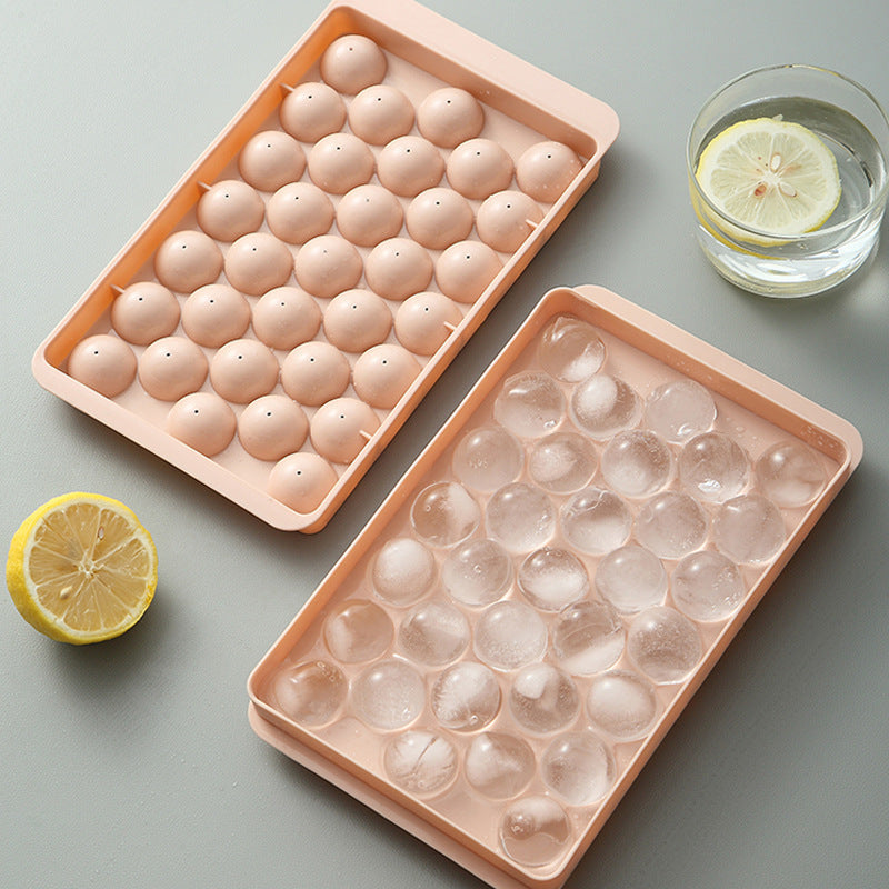 Easy demoulding round ball ice cube mold with cover ice grid popsicle rhombus ice cube ice box maker
