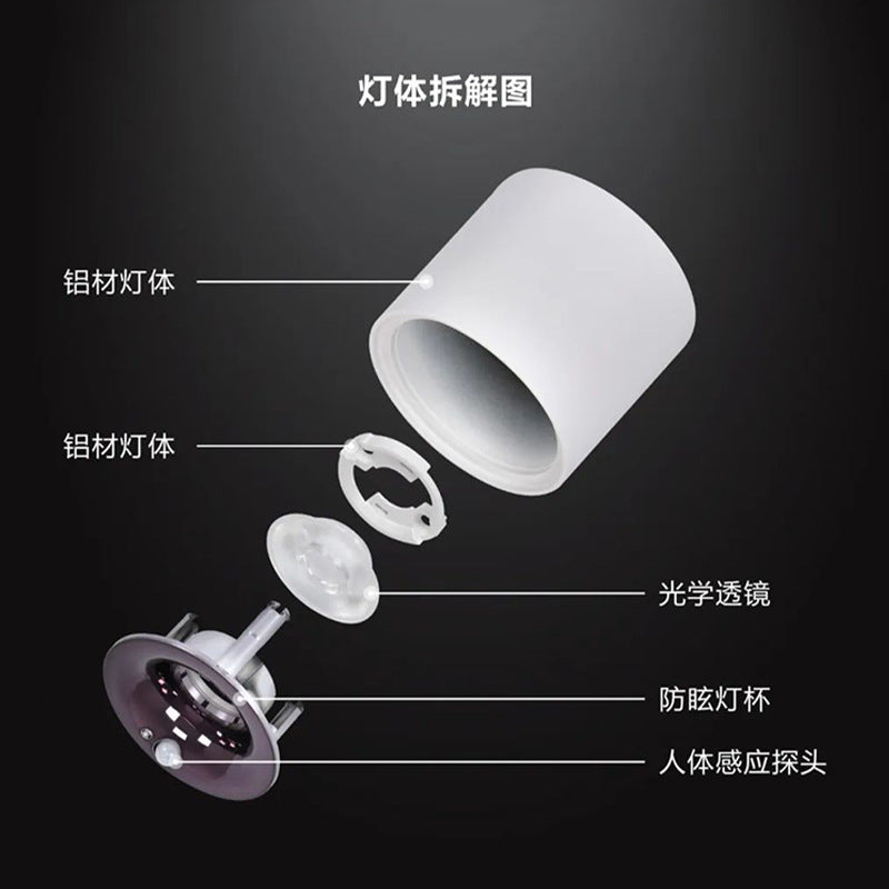 Three pine sensor lights Human body induction embedded ceiling lights Entry door aisle balcony entrance intelligent light control lights