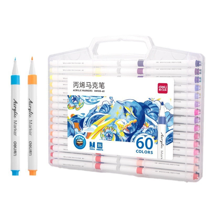 Deli HM108 Acrylic Marker Acrylic Paint Student Color Pen Acrylic Pen Marker Set