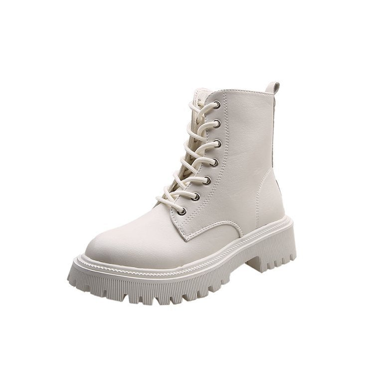 2021 autumn new Martin boots women's black platform Internet celebrity thin versatile British style flat shoes single boots