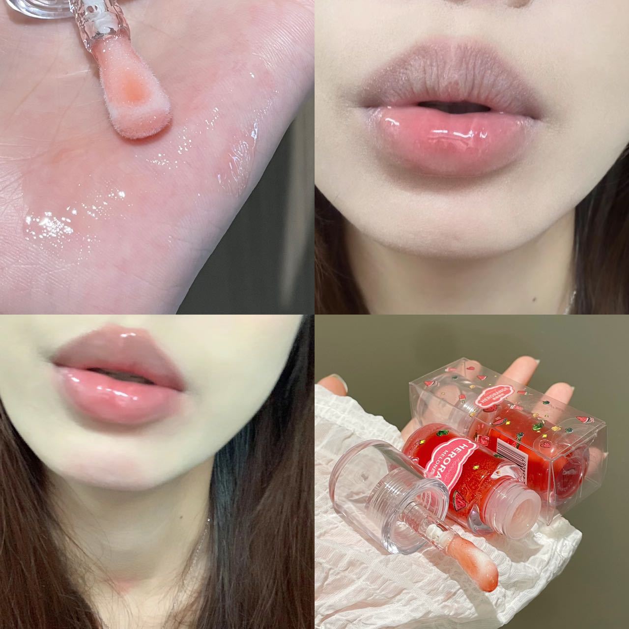 HERORANGE~ Fruit lip oil Fruit moisturizing and moisturizing lip gloss Lipstick base stacked with water gloss Dudu lip gloss