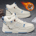 Men's spring fleece-lined warm & thickened 2025 new high-top sneakers, men's northeastern cotton shoes, martin snow boots
