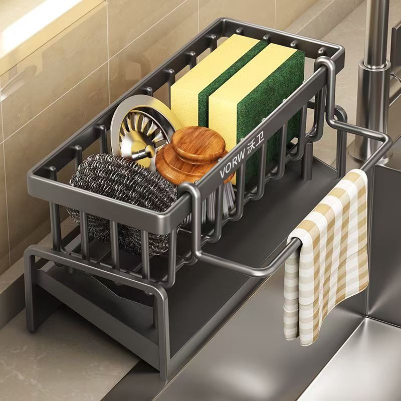 Rag drain rack kitchen for home pool narrow edge dishcloth sponge storage sink faucet storage rack