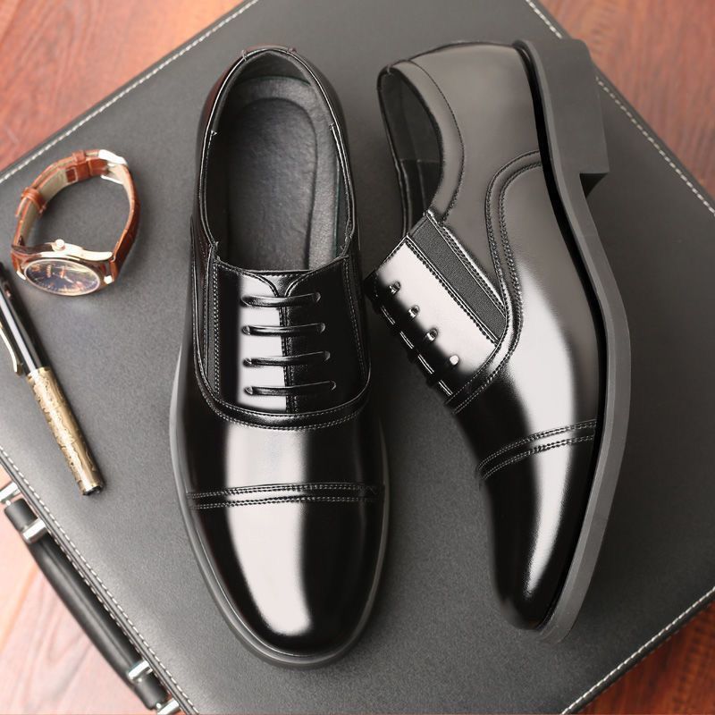 High-quality men's genuine leather dress shoes - premium grade, 100% cowhide leather. clearance sale! business casual, durable, and slip-resistant