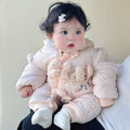 Newborn clothes infant thickened onesie winter baby long sleeve cotton romper sweet baby outing outfit trendy