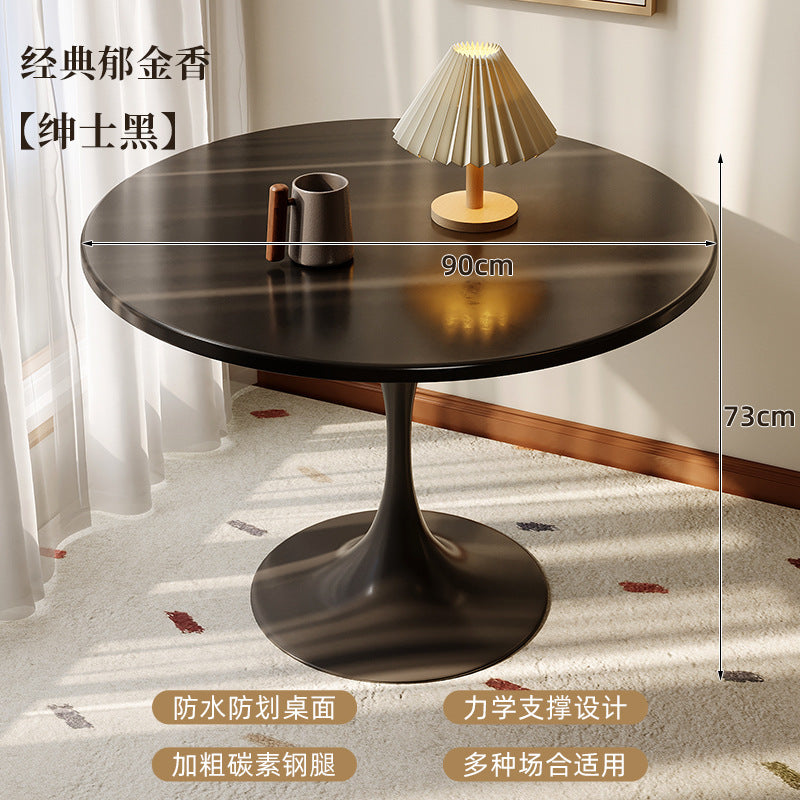 Small apartment dining table, home balcony table, tulip round table, suitable for bubble tea shops, negotiation table, restaurant small round table