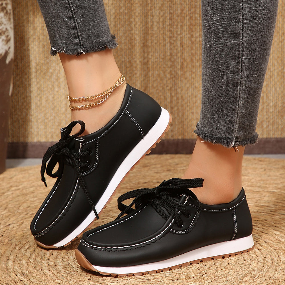 summer new arrival: plus-size women's casual comfortable low-cut lace-up fashion flats - wholesale for export