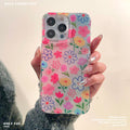 Suitable for apple 16promax niche all-inclusive mobile phone case iphone15 summer imd full screen flower protective cover
