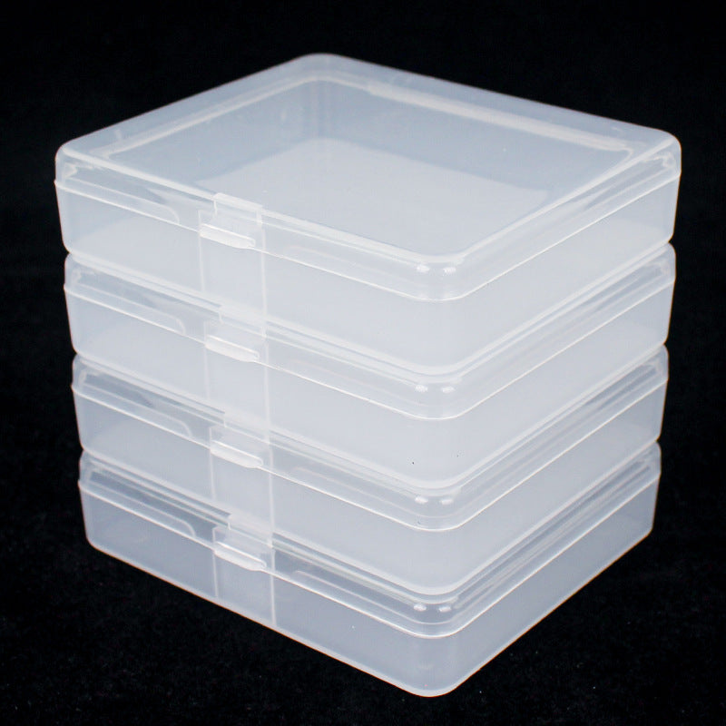 New arrival storage box plastic box fully transparent jewelry storage box small square box makeup tool box thick version weighing 15 grams