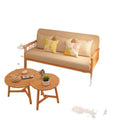 Scandinavian solid wood sofa small apartment double three-person living room clothing store japanese style simple easy modern fabric sofa