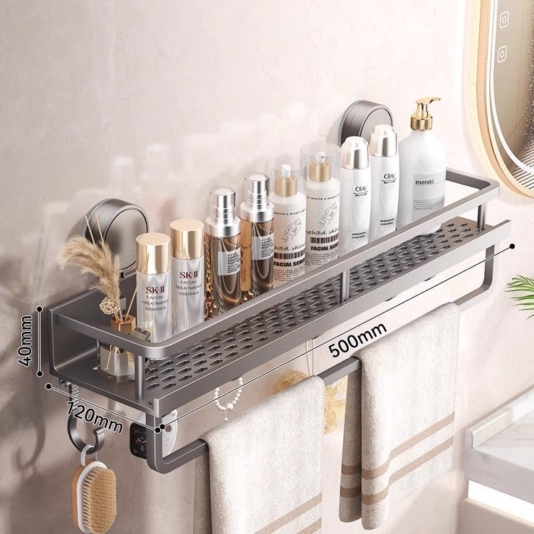 Suction cup shelf - wall mounted, no drilling required - bathroom & toilet organizer for vanity, washroom, and restroom