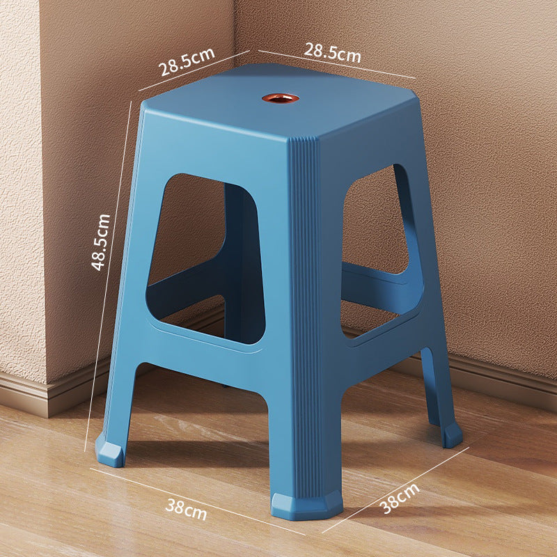 Red plastic stool extra thick living room cooked rubber adult high stool durable non-slip casual dining table thickened stacking dining chair