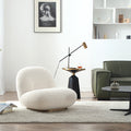 Influencer-approved "white fatty" leisure chair - lazy lounge sofa, fabric sofa, lambswool single chair, custom furniture