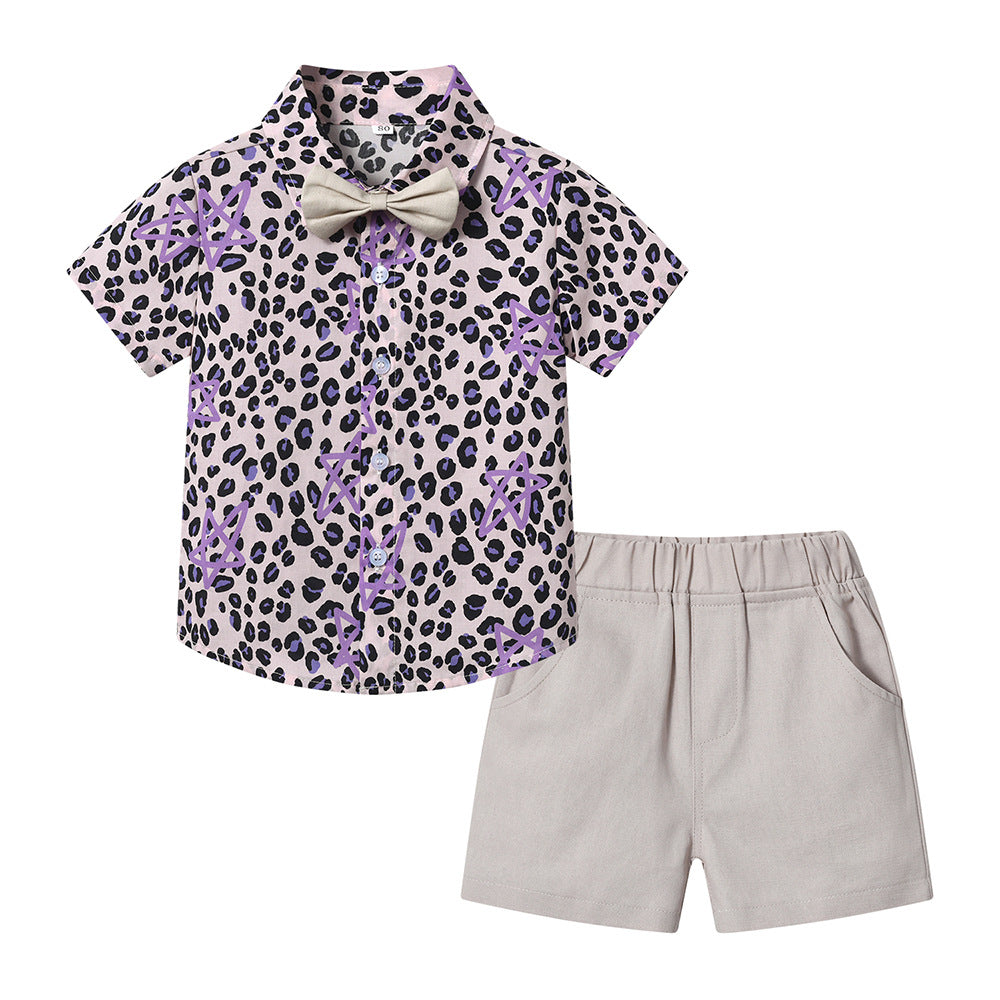 Boys' summer outfit set: travel short-sleeve shirt, matching brother & sister style, kids' beachwear set, floral shirt for boys