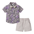 Boys' summer outfit set: travel short-sleeve shirt, matching brother & sister style, kids' beachwear set, floral shirt for boys