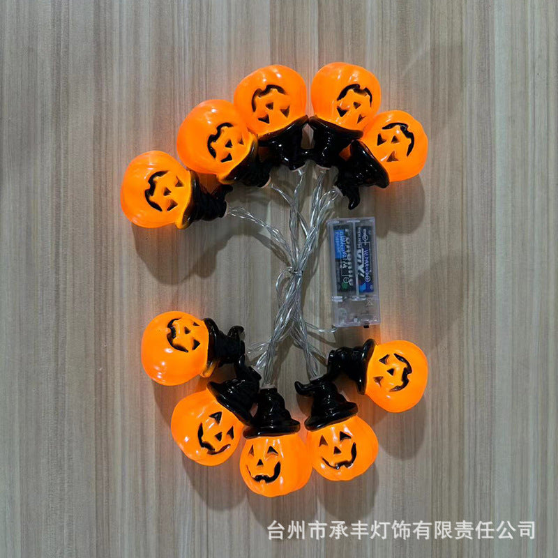2024 Cross-border New Halloween Light String  Eyeball Skull Pumpkin Light Scene Arrangement Decoration Ambient Light