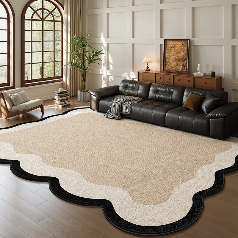 Vintage-inspired area rug for living room, new thickened retro irregular shaped bedroom sofa mat, waterproof, washable, and wipeable