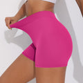 Fashion nude stretch brushed yoga pants back v waist hip lifting belly tight shorts running sports fitness shorts