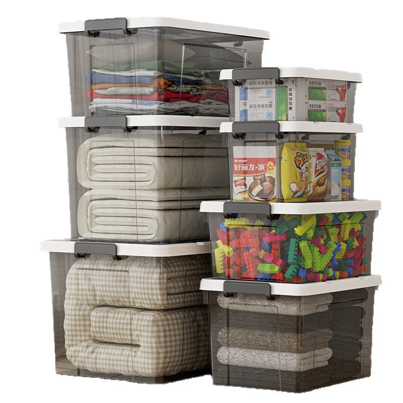 Plastic storage box, quilt storage box, toy sorting box, portable transparent books, clothes sorting storage box